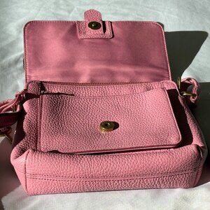 Fossil pink leather crossbody purse